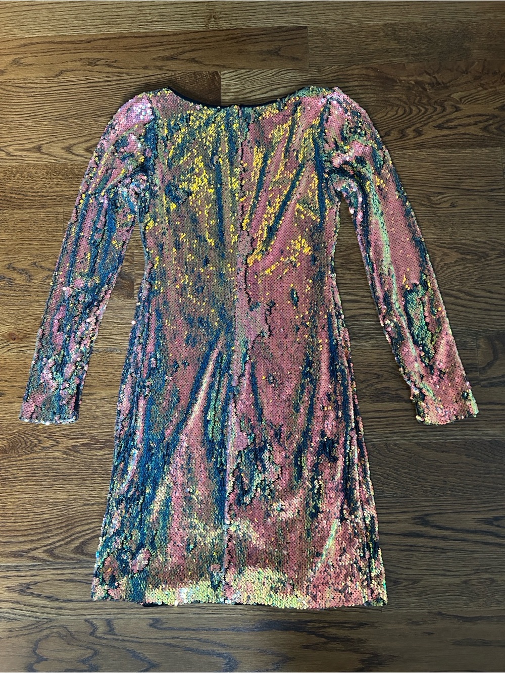 Naeem Khan mermaid sequin multi gold/blue/pink sheath size 2 - Picture 10 of 12